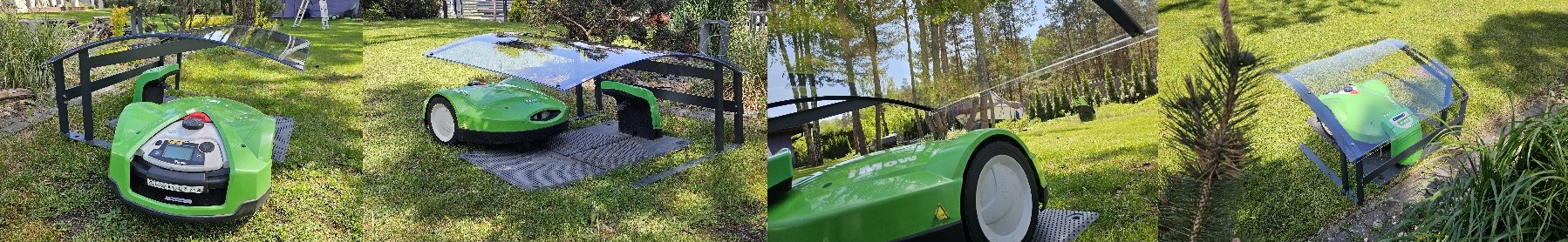 Zadaszenie do stacji dokującej robota ogrodowego z aluminium i poliwęglanu UV